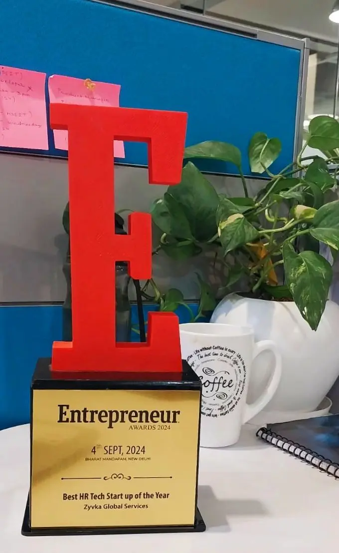 Best HR Tech Startup 2024 award trophy